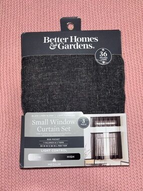 Better Homes & Gardens Black Curtains Set